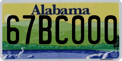AL license plate 67BC000