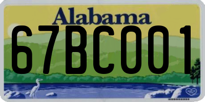 AL license plate 67BC001