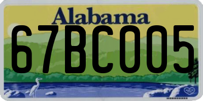 AL license plate 67BC005