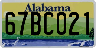 AL license plate 67BC021