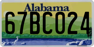AL license plate 67BC024