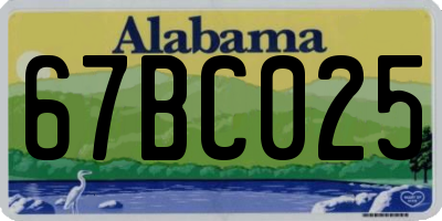 AL license plate 67BC025