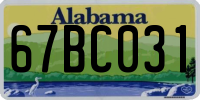 AL license plate 67BC031