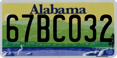 AL license plate 67BC032