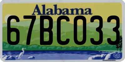 AL license plate 67BC033