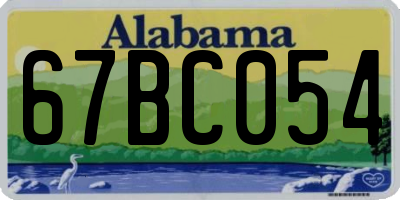 AL license plate 67BC054