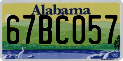 AL license plate 67BC057