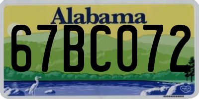 AL license plate 67BC072