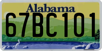 AL license plate 67BC101