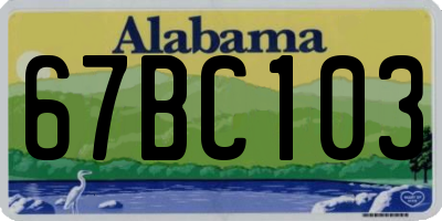 AL license plate 67BC103