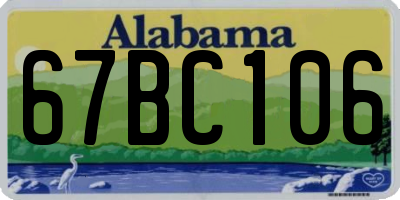 AL license plate 67BC106