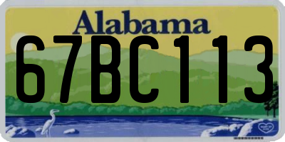 AL license plate 67BC113