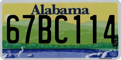 AL license plate 67BC114