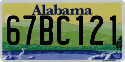 AL license plate 67BC121