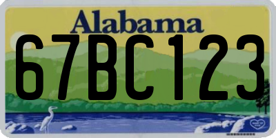 AL license plate 67BC123