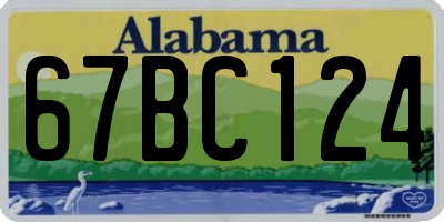 AL license plate 67BC124