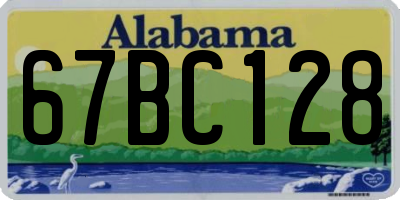 AL license plate 67BC128