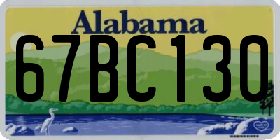 AL license plate 67BC130