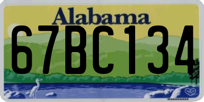 AL license plate 67BC134