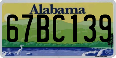 AL license plate 67BC139
