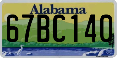 AL license plate 67BC140