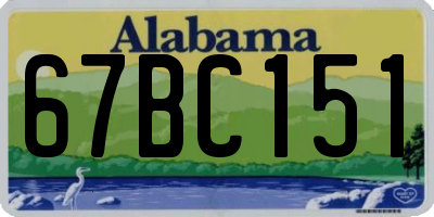 AL license plate 67BC151