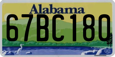 AL license plate 67BC180