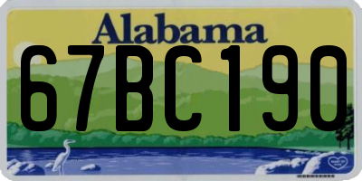 AL license plate 67BC190