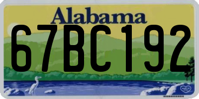 AL license plate 67BC192