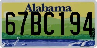AL license plate 67BC194