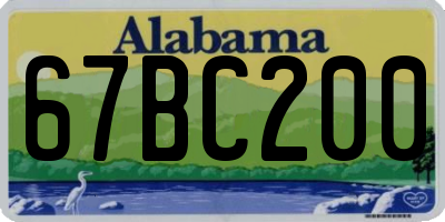 AL license plate 67BC200