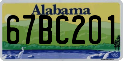 AL license plate 67BC201