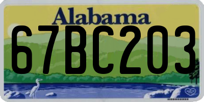 AL license plate 67BC203
