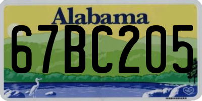 AL license plate 67BC205