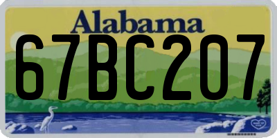 AL license plate 67BC207