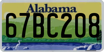 AL license plate 67BC208
