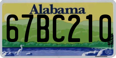 AL license plate 67BC210