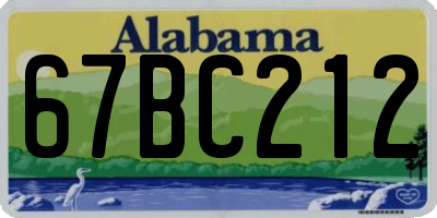 AL license plate 67BC212