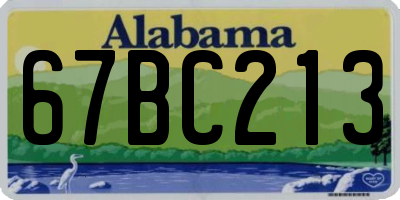AL license plate 67BC213
