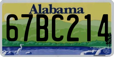 AL license plate 67BC214