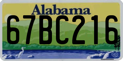 AL license plate 67BC216