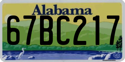 AL license plate 67BC217