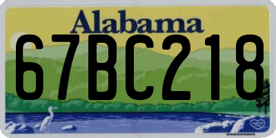 AL license plate 67BC218