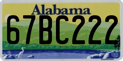 AL license plate 67BC222