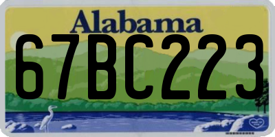 AL license plate 67BC223