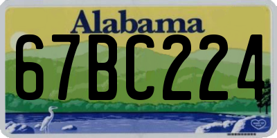 AL license plate 67BC224
