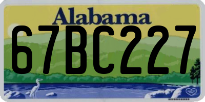 AL license plate 67BC227
