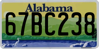 AL license plate 67BC238