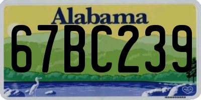 AL license plate 67BC239