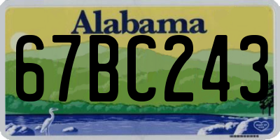 AL license plate 67BC243